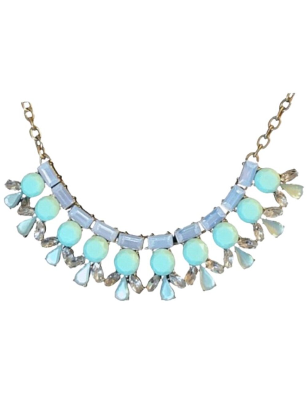 J. Crew Sea Foam Green Crystal Necklace